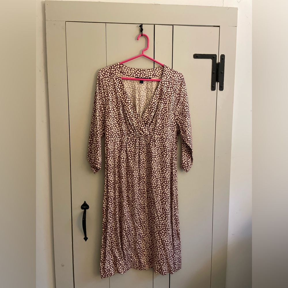 Boden dress plum/cream print
